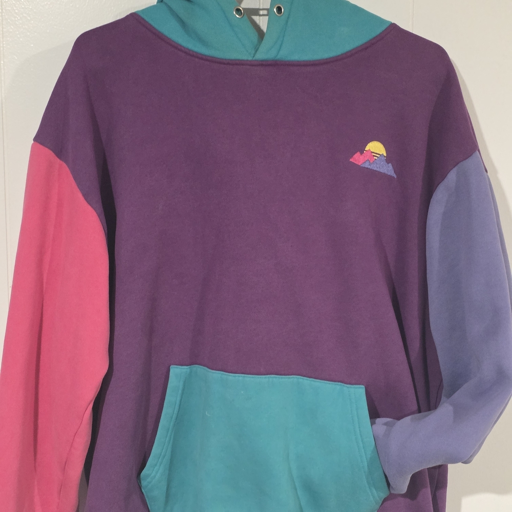 Limited Edition Purpled G1 Pastel Mountain Colorblock Hoodie.